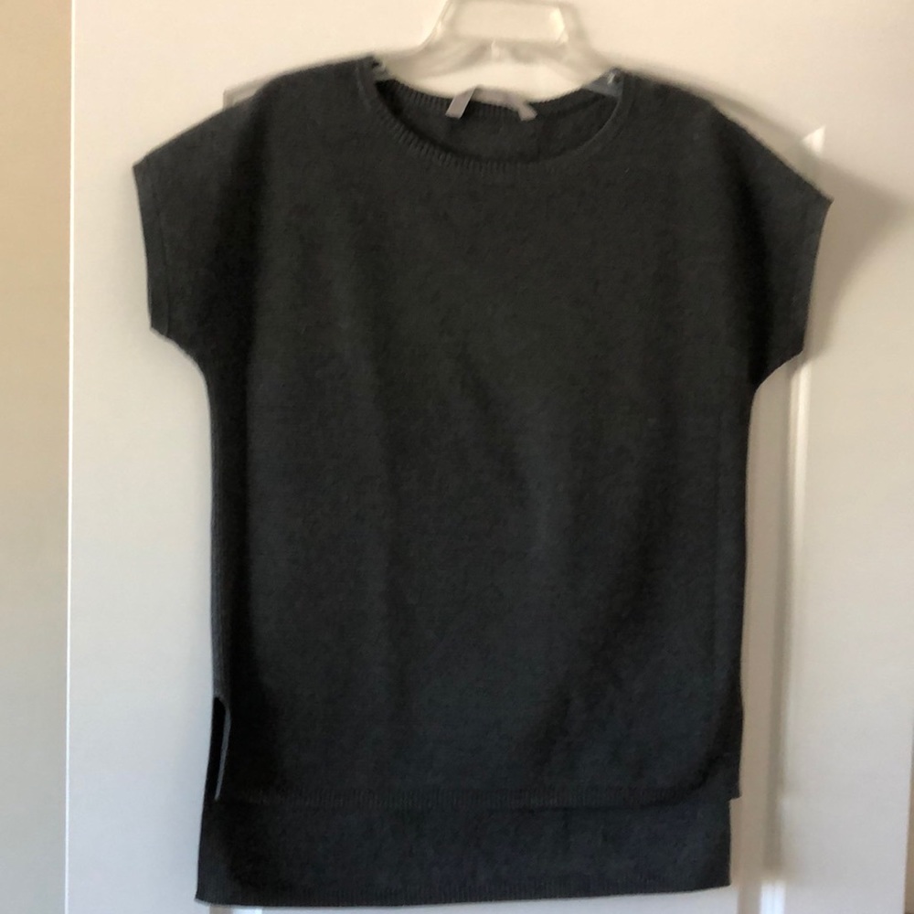 Gray tunic ribbed sweater